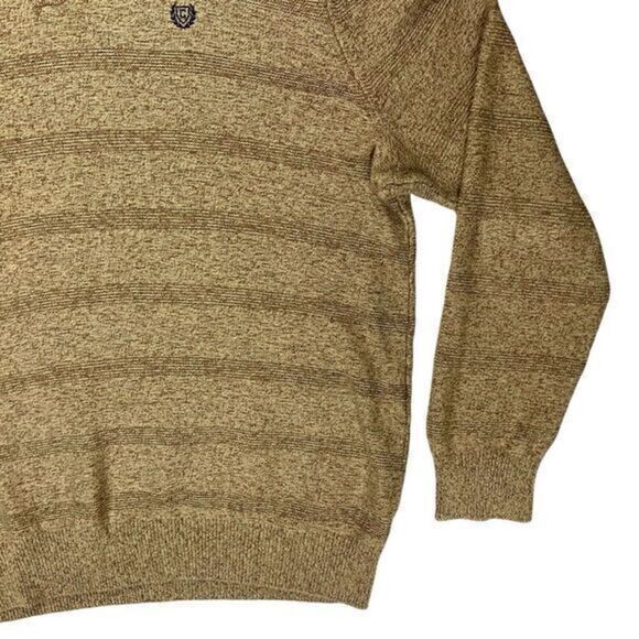 CHAPS Sweater Mens 3XLT Brown 3 Buttons Mock Neck Classic Knit Henley Pullover - Picture 6 of 16